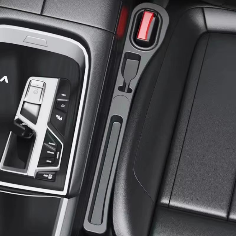 2Pc Car Seat Gap Filler Organizer Pu Waterproof Car Seat Gap Plug Strip with 2 Grooves Seat Gap Storage Auto Interior Accessorie