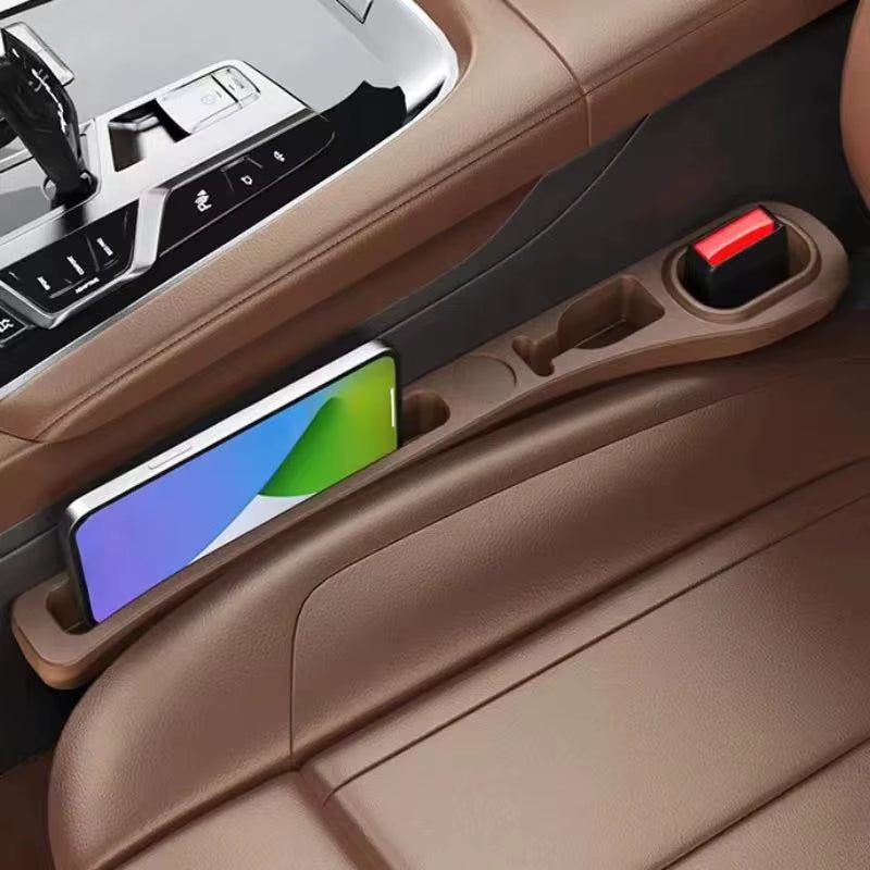2Pc Car Seat Gap Filler Organizer Pu Waterproof Car Seat Gap Plug Strip with 2 Grooves Seat Gap Storage Auto Interior Accessorie