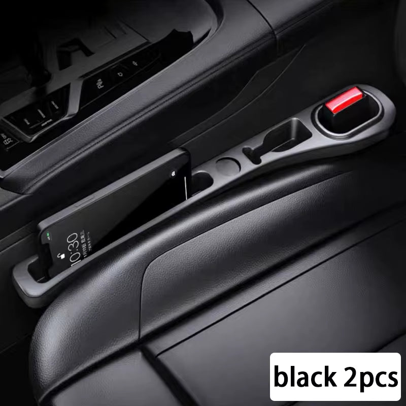 2Pc Car Seat Gap Filler Organizer Pu Waterproof Car Seat Gap Plug Strip with 2 Grooves Seat Gap Storage Auto Interior Accessorie