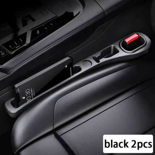 2Pc Car Seat Gap Filler Organizer Pu Waterproof Car Seat Gap Plug Strip with 2 Grooves Seat Gap Storage Auto Interior Accessorie