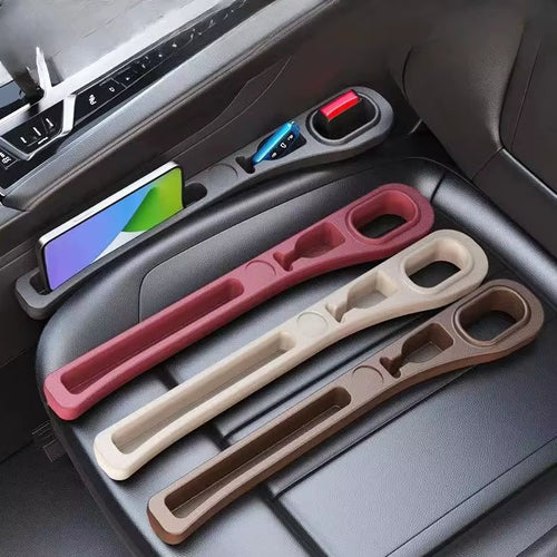 2Pc Car Seat Gap Filler Organizer Pu Waterproof Car Seat Gap Plug Strip with 2 Grooves Seat Gap Storage Auto Interior Accessorie