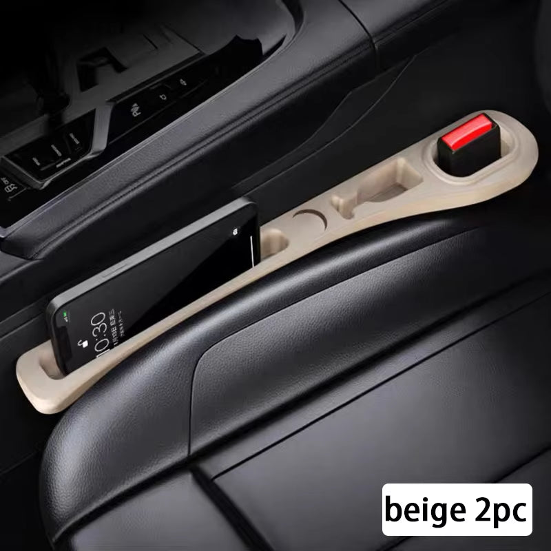 2Pc Car Seat Gap Filler Organizer Pu Waterproof Car Seat Gap Plug Strip with 2 Grooves Seat Gap Storage Auto Interior Accessorie