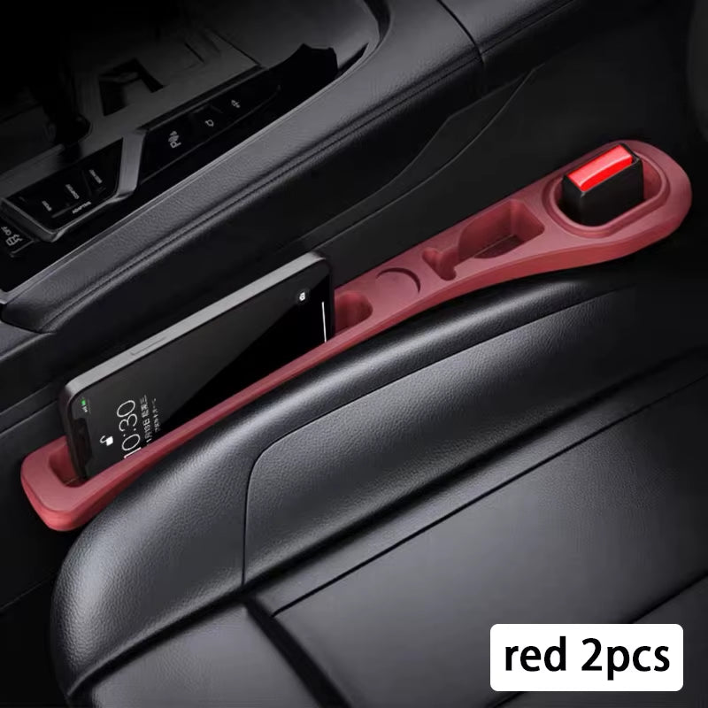 2Pc Car Seat Gap Filler Organizer Pu Waterproof Car Seat Gap Plug Strip with 2 Grooves Seat Gap Storage Auto Interior Accessorie